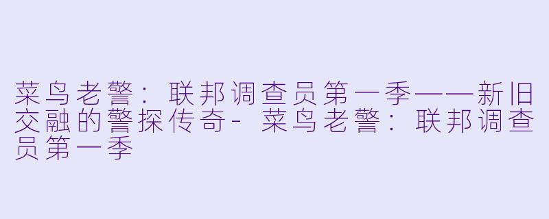 菜鸟老警：联邦调查员第一季——新旧交融的警探传奇-菜鸟老警：联邦调查员第一季