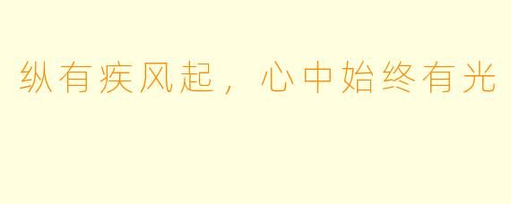 纵有疾风起，心中始终有光