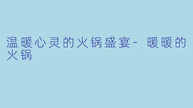 温暖心灵的火锅盛宴-暖暖的火锅