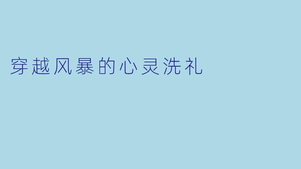 穿越风暴的心灵洗礼