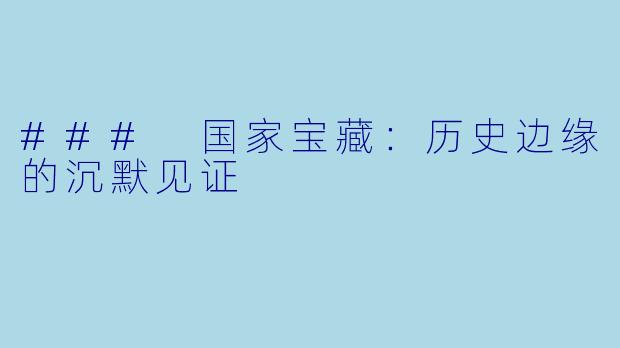 ### 国家宝藏：历史边缘的沉默见证
