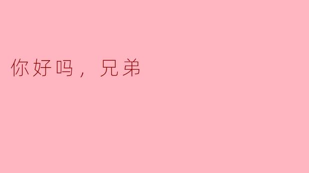 你好吗，兄弟