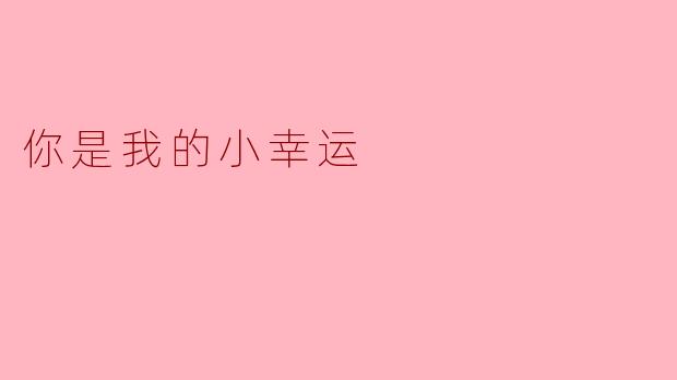 你是我的小幸运