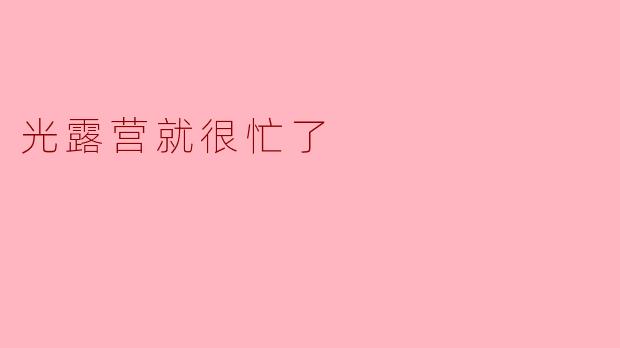 光露营就很忙了