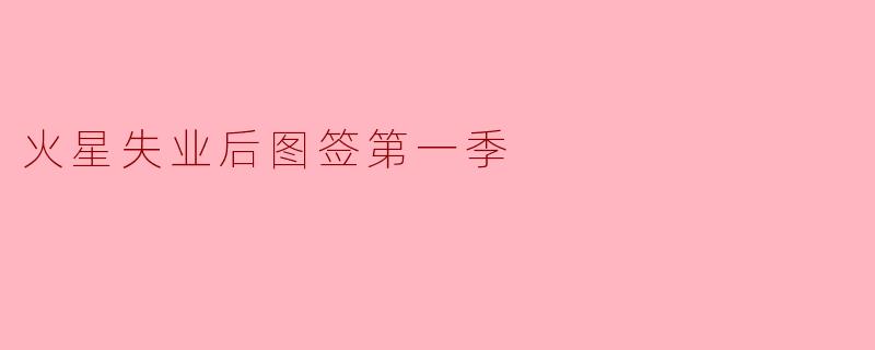 火星失业后图签第一季