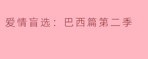 爱情盲选：巴西篇第二季