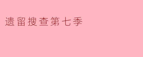 遗留搜查第七季