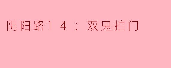 阴阳路14：双鬼拍门