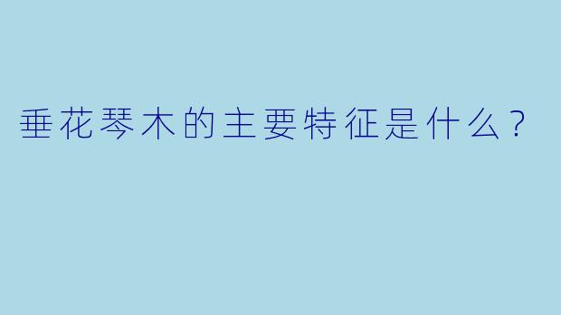 垂花琴木的主要特征是什么？