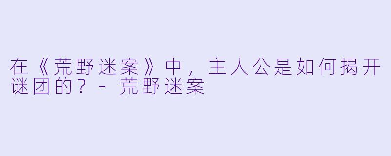 在《荒野迷案》中，主人公是如何揭开谜团的？