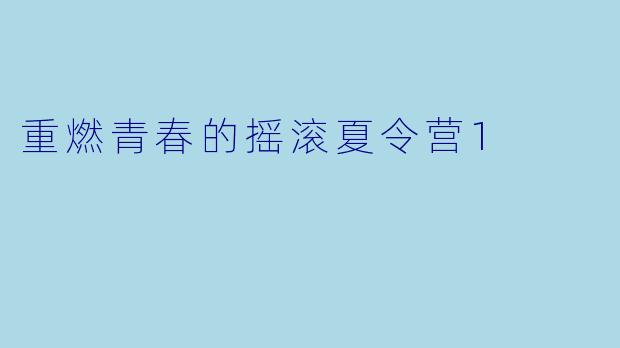重燃青春的摇滚夏令营1