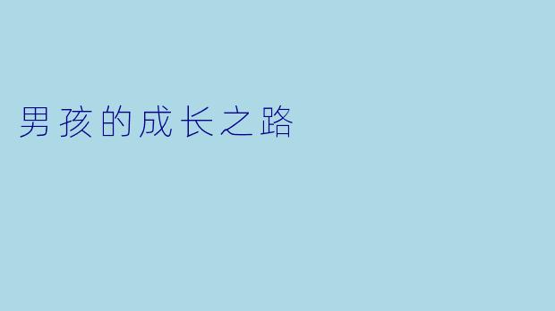 男孩的成长之路