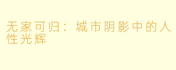 无家可归:城市阴影中的人性光辉