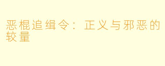 恶棍追缉令：正义与邪恶的较量