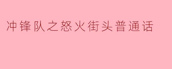 冲锋队之怒火街头普通话