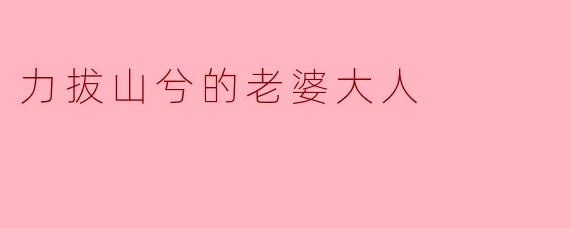 力拔山兮的老婆大人