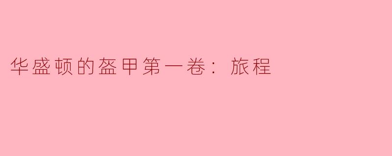 华盛顿的盔甲第一卷：旅程