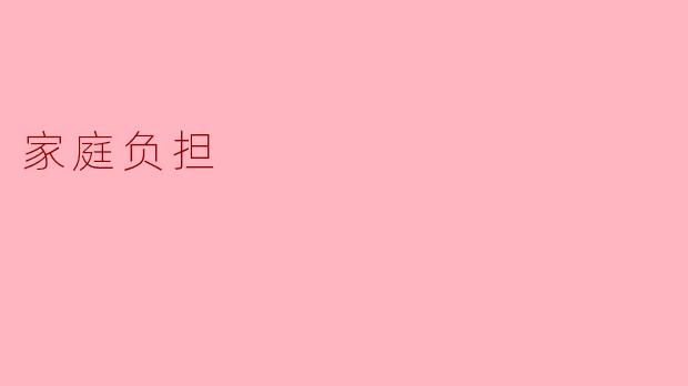 家庭负担主要指的是什么?****