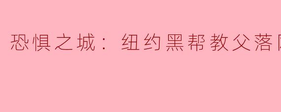 恐惧之城：纽约黑帮教父落网记
