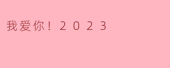 我爱你！2023——未来的希望与信念