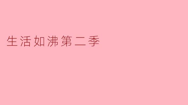 生活如沸第二季