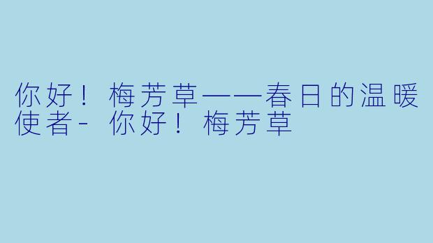 你好！梅芳草——春日的温暖使者-你好！梅芳草