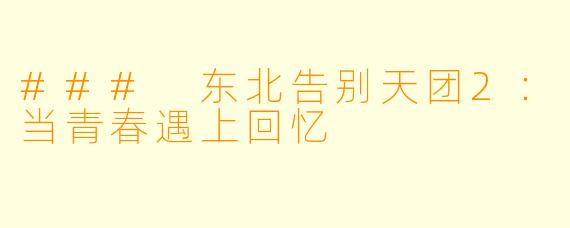 ### 东北告别天团2：当青春遇上回忆