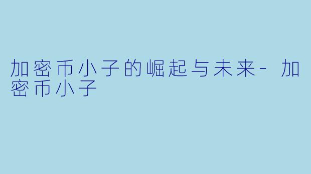 加密币小子的崛起与未来-加密币小子
