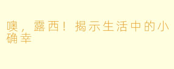 噢，露西！揭示生活中的小确幸
