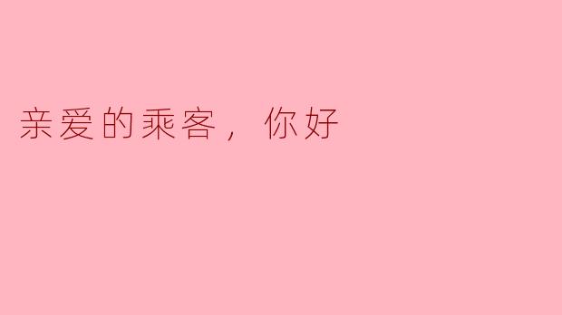 亲爱的乘客，你好