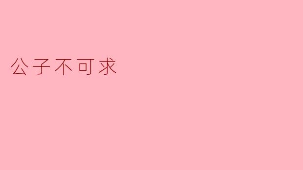 公子不可求