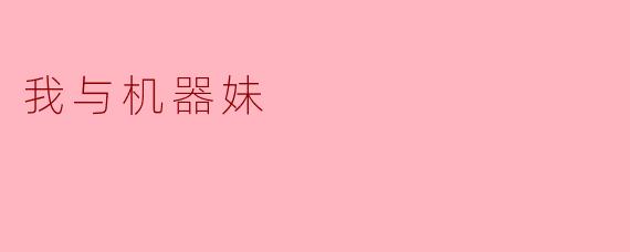 我与机器妹