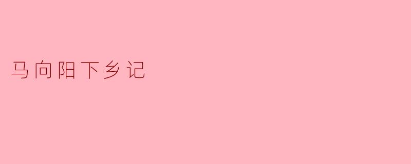 马向阳下乡记
