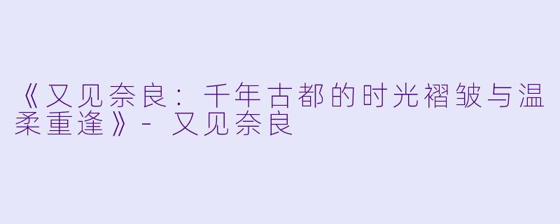 《又见奈良：千年古都的时光褶皱与温柔重逢》-又见奈良