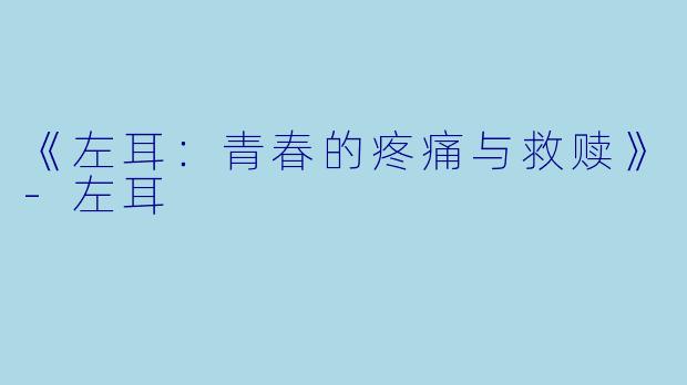 《左耳：青春的疼痛与救赎》-左耳