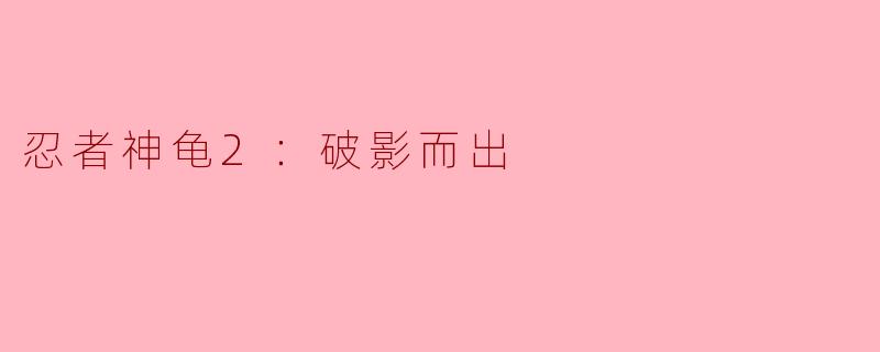 忍者神龟2：破影而出