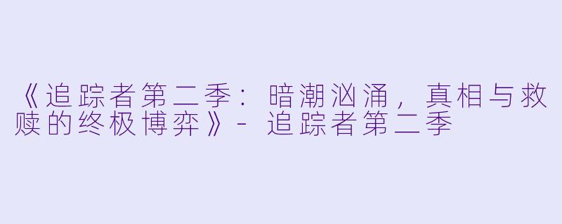 《追踪者第二季：暗潮汹涌，真相与救赎的终极博弈》-追踪者第二季