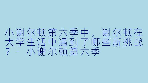 小谢尔顿第六季中，谢尔顿在大学生活中遇到了哪些新挑战？-小谢尔顿第六季