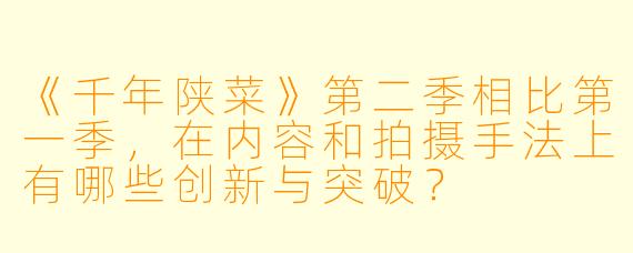 《千年陕菜》第二季相比第一季,在内容和拍摄手法上有哪些创新与突破?