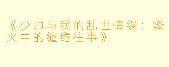 《少帅与我的乱世情缘：烽火中的缱绻往事》