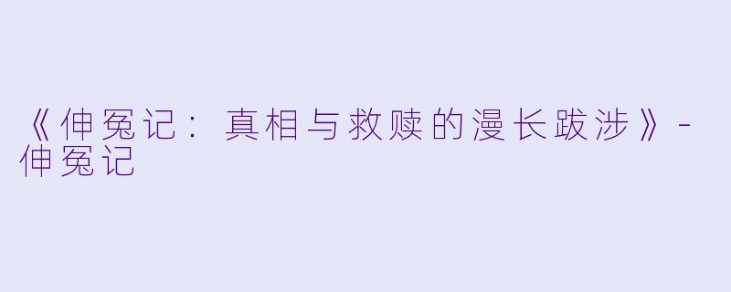 《伸冤记:真相与救赎的漫长跋涉》