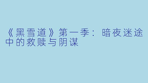 《黑雪道》第一季:暗夜迷途中的救赎与阴谋