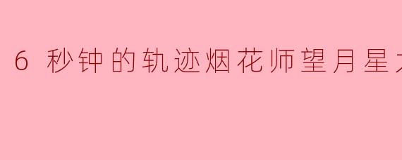 6秒钟的轨迹烟花师望月星太郎的忧郁