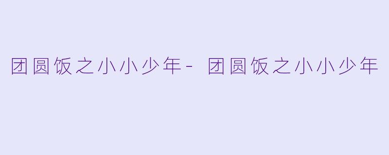 团圆饭之小小少年-团圆饭之小小少年