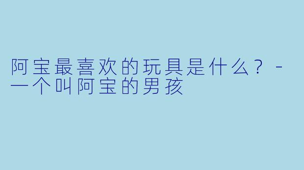 阿宝最喜欢的玩具是什么？