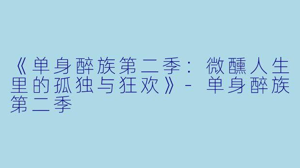 《单身醉族第二季：微醺人生里的孤独与狂欢》-单身醉族第二季