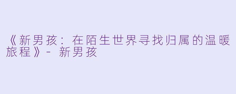 《新男孩：在陌生世界寻找归属的温暖旅程》-新男孩