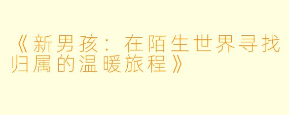 《新男孩：在陌生世界寻找归属的温暖旅程》