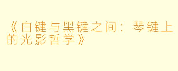 《白键与黑键之间:琴键上的光影哲学》