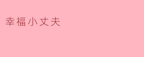 《幸福小丈夫：在平凡烟火中守护爱的微光》